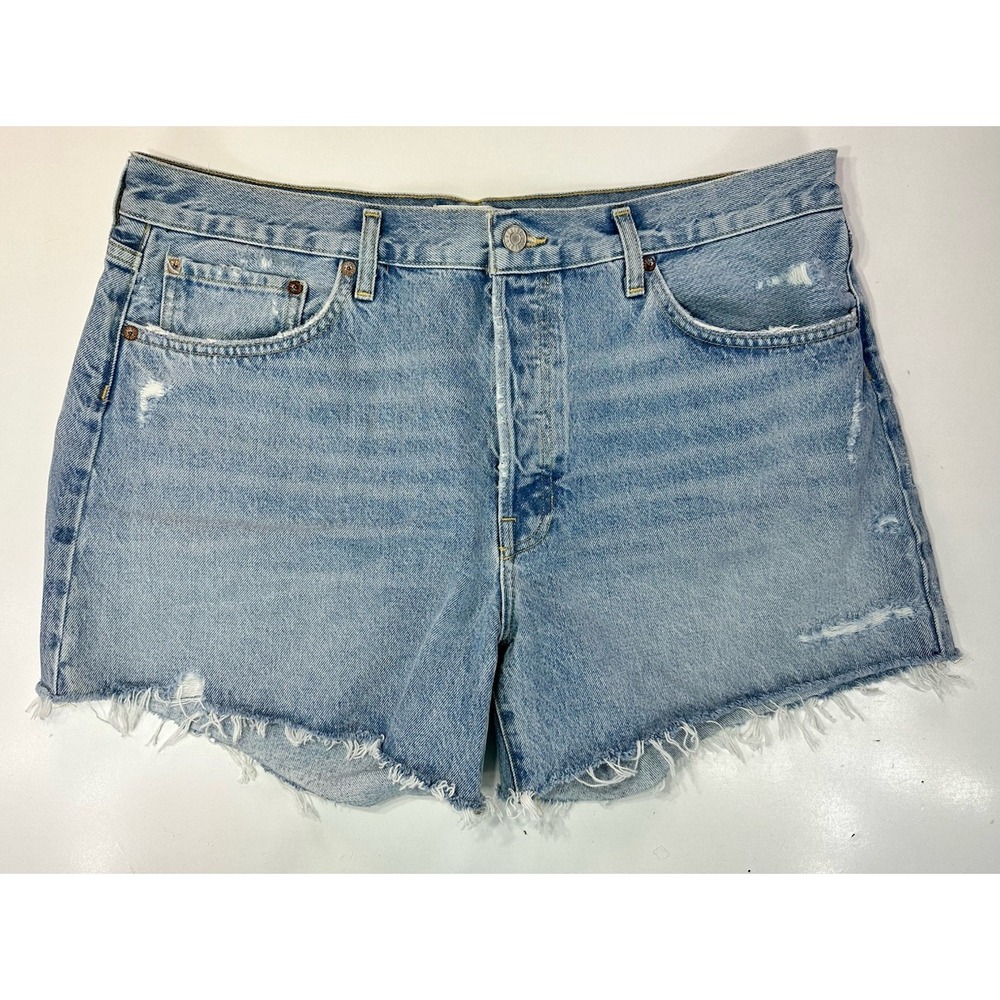 Agolde Parker Long Short In Swapmeet Size 33 Distressed‎ Button Fly Cutoffs